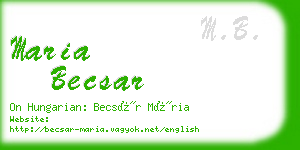 maria becsar business card